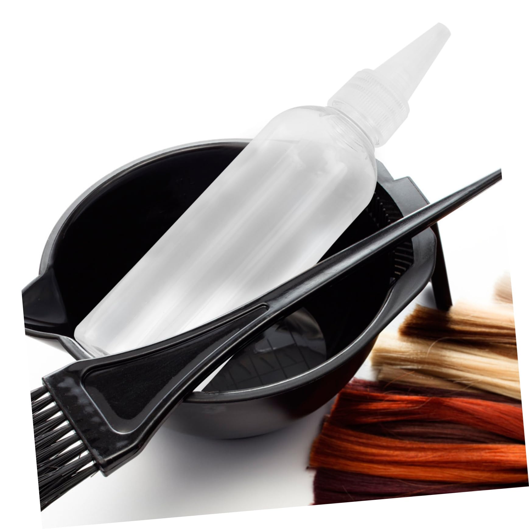 NOLITOY Refillable Pointed Mouth Bottles for Hair Dye 100ml Pe Material Squeeze Bottles for Hair Coloring Applicator Random Color