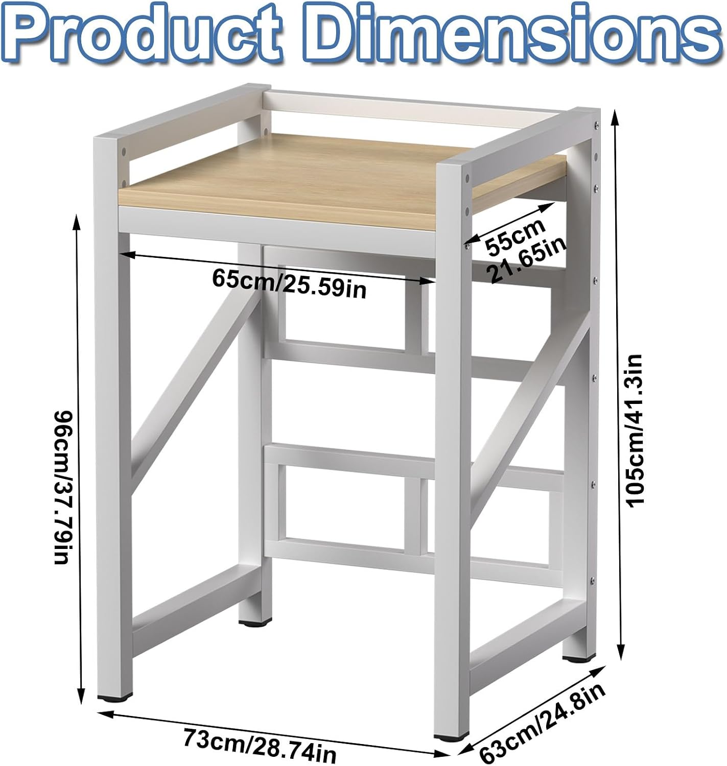 Stackable Washer Dryer Standing Rack Shelf, Widen 3 Height Adjustable Stacking Rack, Heavy Duty Space Saving for Balcony, Laundry Room, Load Capacity 300kg