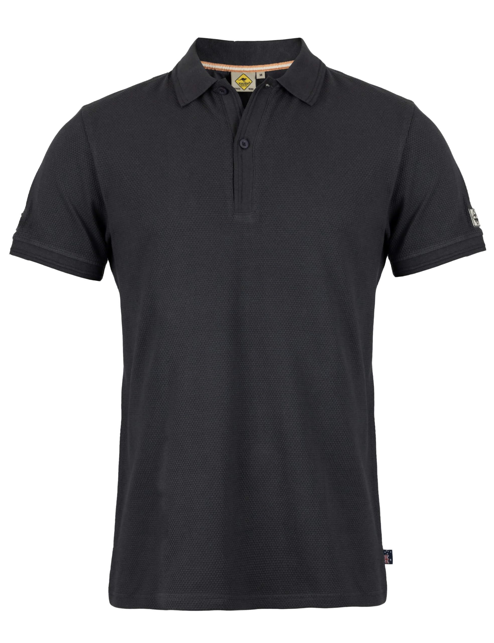 ROADSIGN australia Herren Polo strukturierter Baumwoll-Look mit dezentem Badge