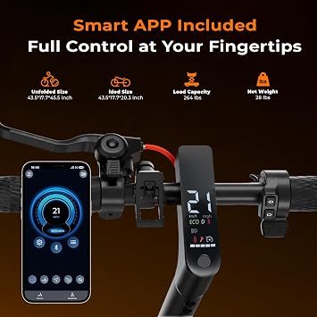 Electric Scooter, 1200W/1000W/500W Powerful Motor, 28/25/21/18 MPH, 28/25/23/21 Miles, 10 /8.5 Tires, Foldable, App Control EScooter, Commuting Electric Scooter for Adults