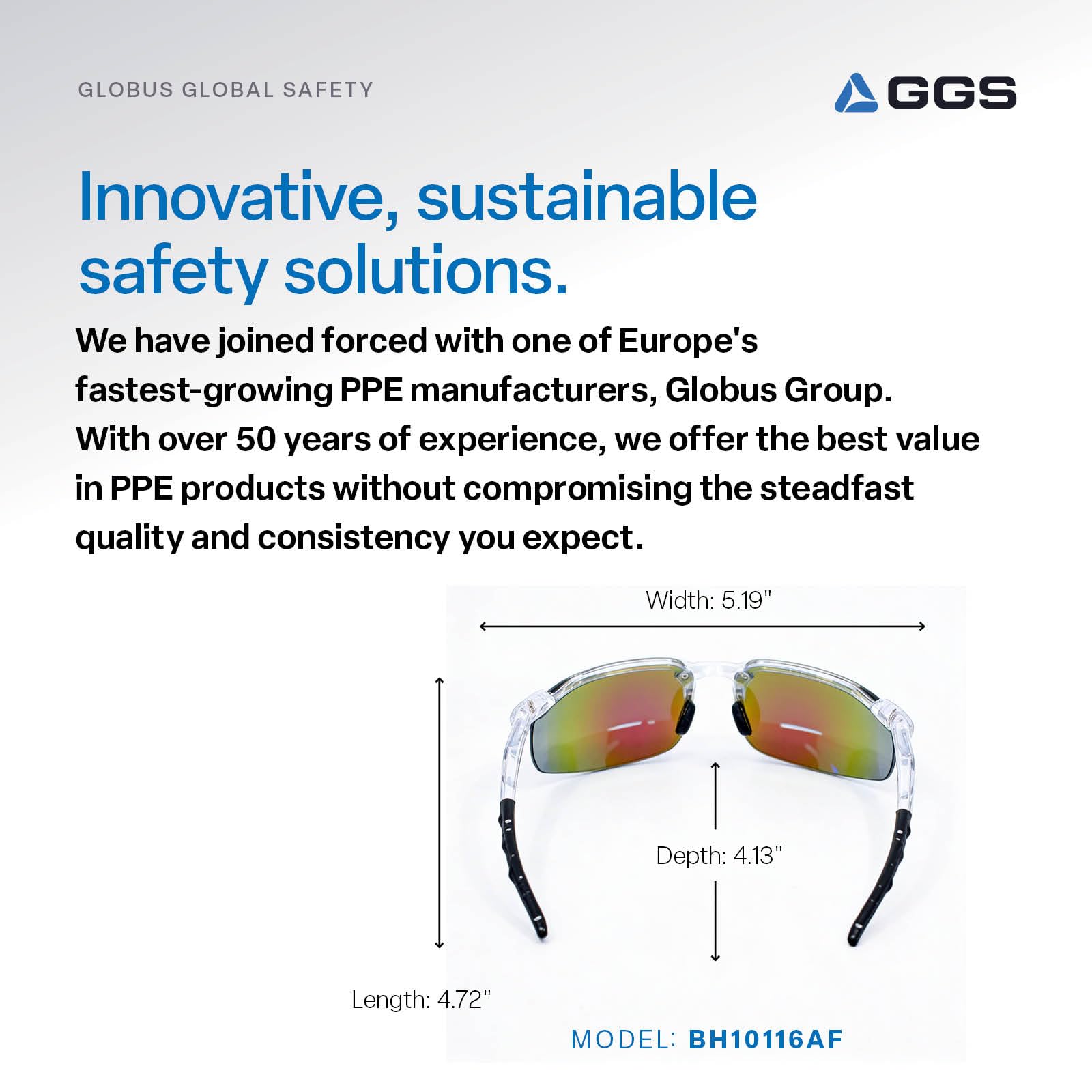 Bullhead Safety Eyewear BH10116AF Bezpieczne szkło miecznikowe, czarny nos i zauszniki, jeden rozmiar, krystalicznie czysta rama/zielone lustrzane soczewki
