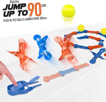 John Adams | ZipLinx - Jump Set: high-flying chain-reaction fun! | Jumping Domino Action | Domino and Tile Games | Ages 6+