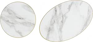 Sugar &amp; Cloth Serving Set, 2-Piece, Marble/Gold Trim