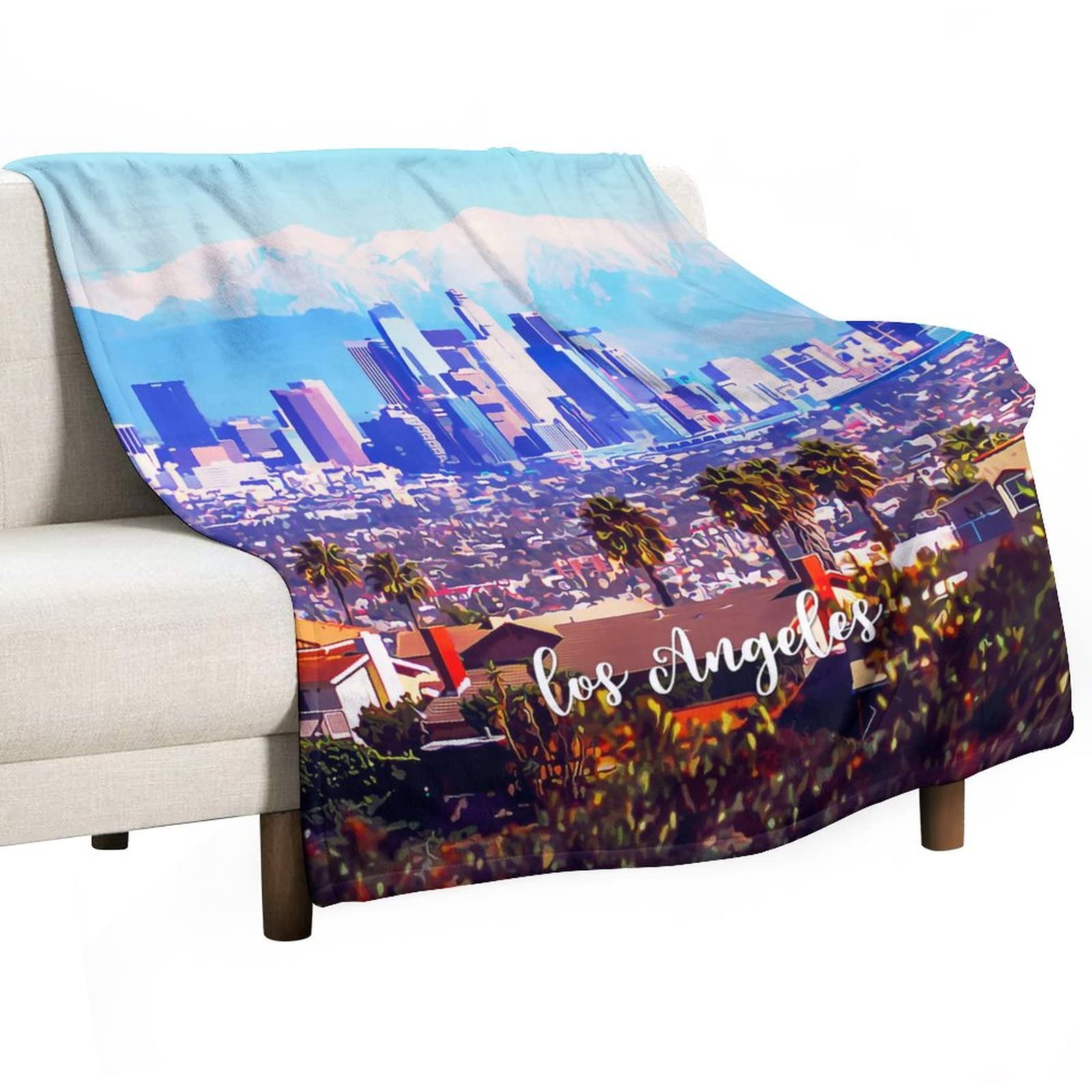 Couverture micro polaire 130x150 plaid ville 3D enfant et adulte