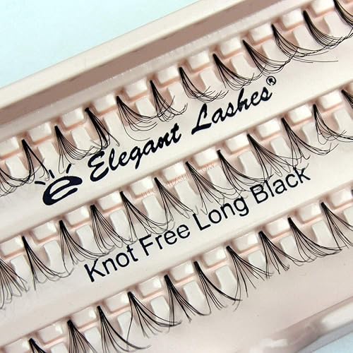 Miniatura 5 de Pestañas individuales negras cortas sin nudos (paquete de docena profesional - 12 bandejas)