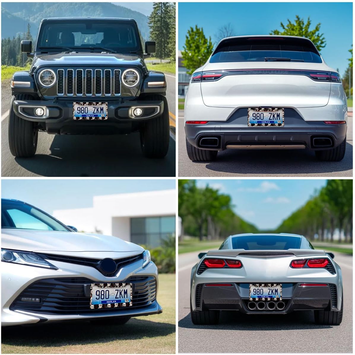 GENANY Horror Movie License Plate Frame License Plate Frames, Slasher Car License Plate Cover Fits Standard US Vehicles, Horror Car Accessories, Personalised Car Decorations for Women Men