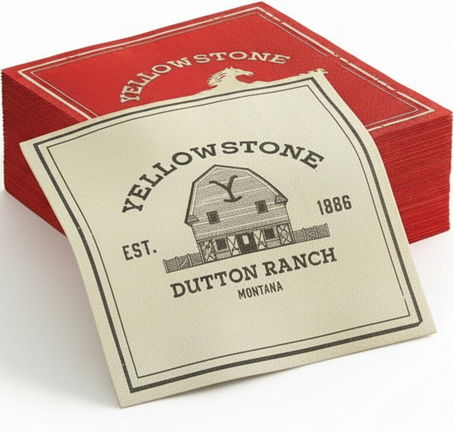 Yellowstone™ Dutton Ranch Luncheon Napkins – 8.25" (16 Count), 2-Ply Disposable Napkins for Western-Themed Parties, Birthdays & Events