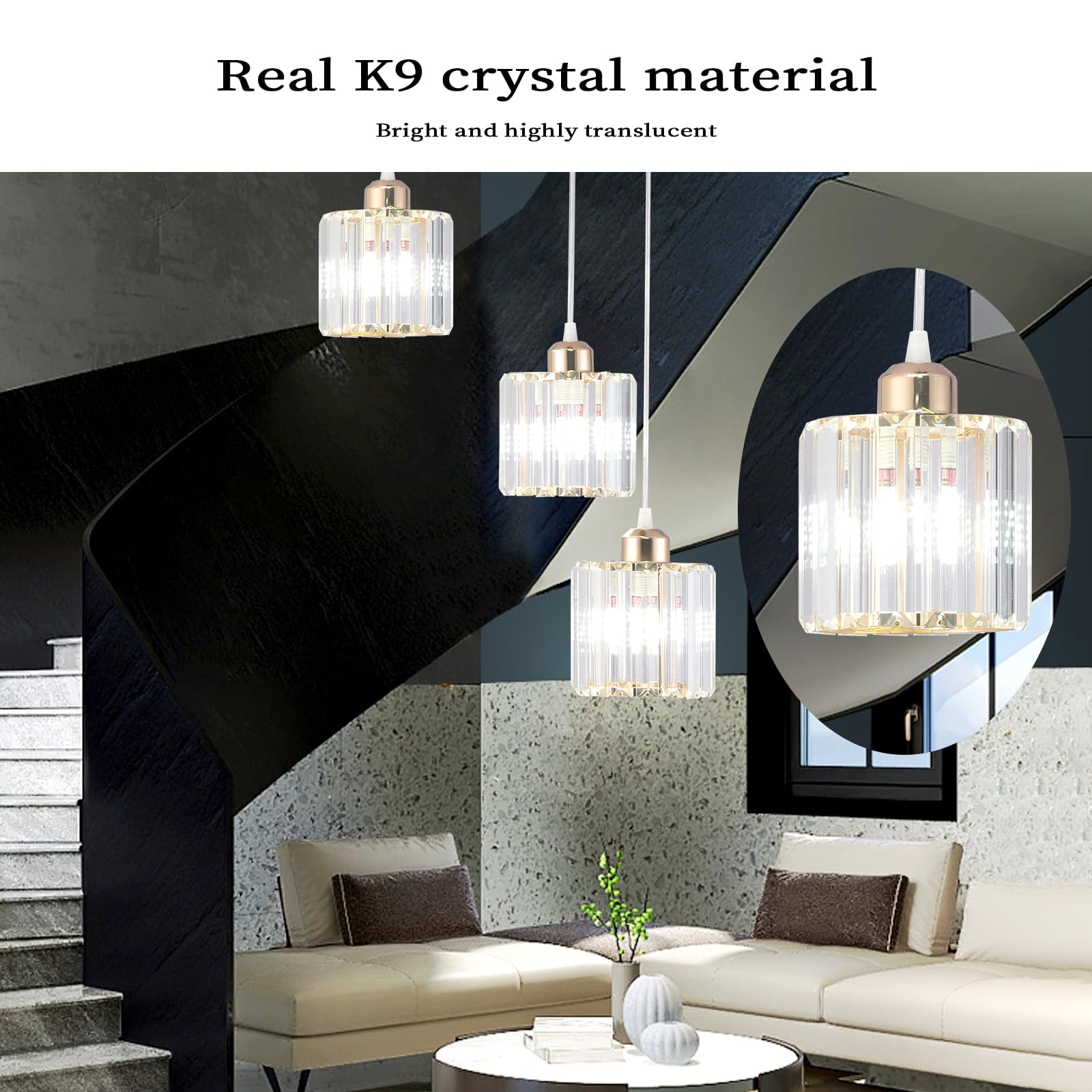 Hohe Decken Lange Kronleuchter Moderne Kristall-Pendelleuchte Raindrop Drop Lampe Hängende Kronleuchter Deckeneinbauleuchten für Treppenhaus, Foyer, Eingangsbereich Gold 9 Leuchten