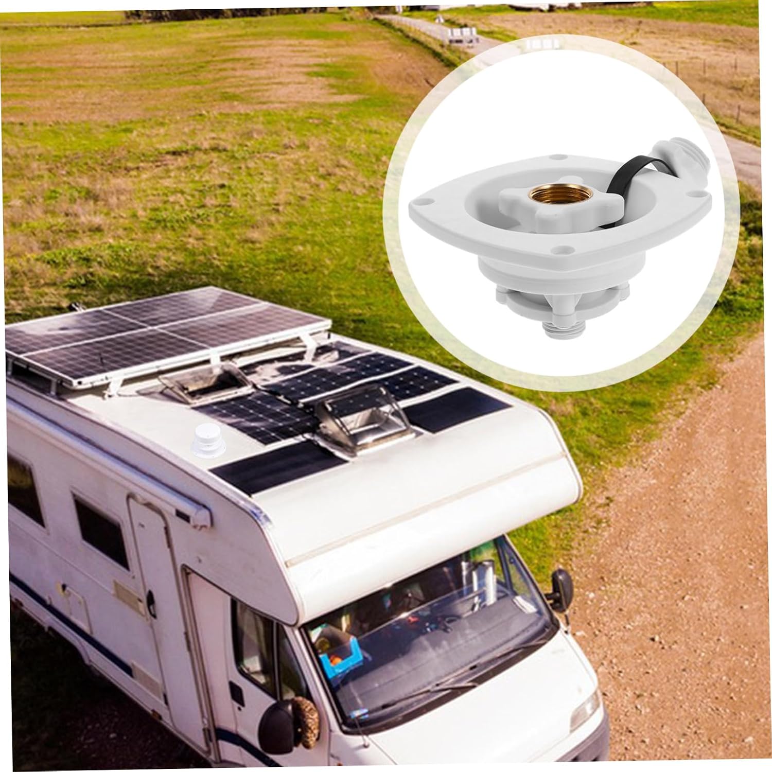 Rv Water Inlet Stopper Valve Cap Durable Material Rotating Cap for Easy Filling Water Inlet Adapter Versatile Use for Yachts and Rvs
