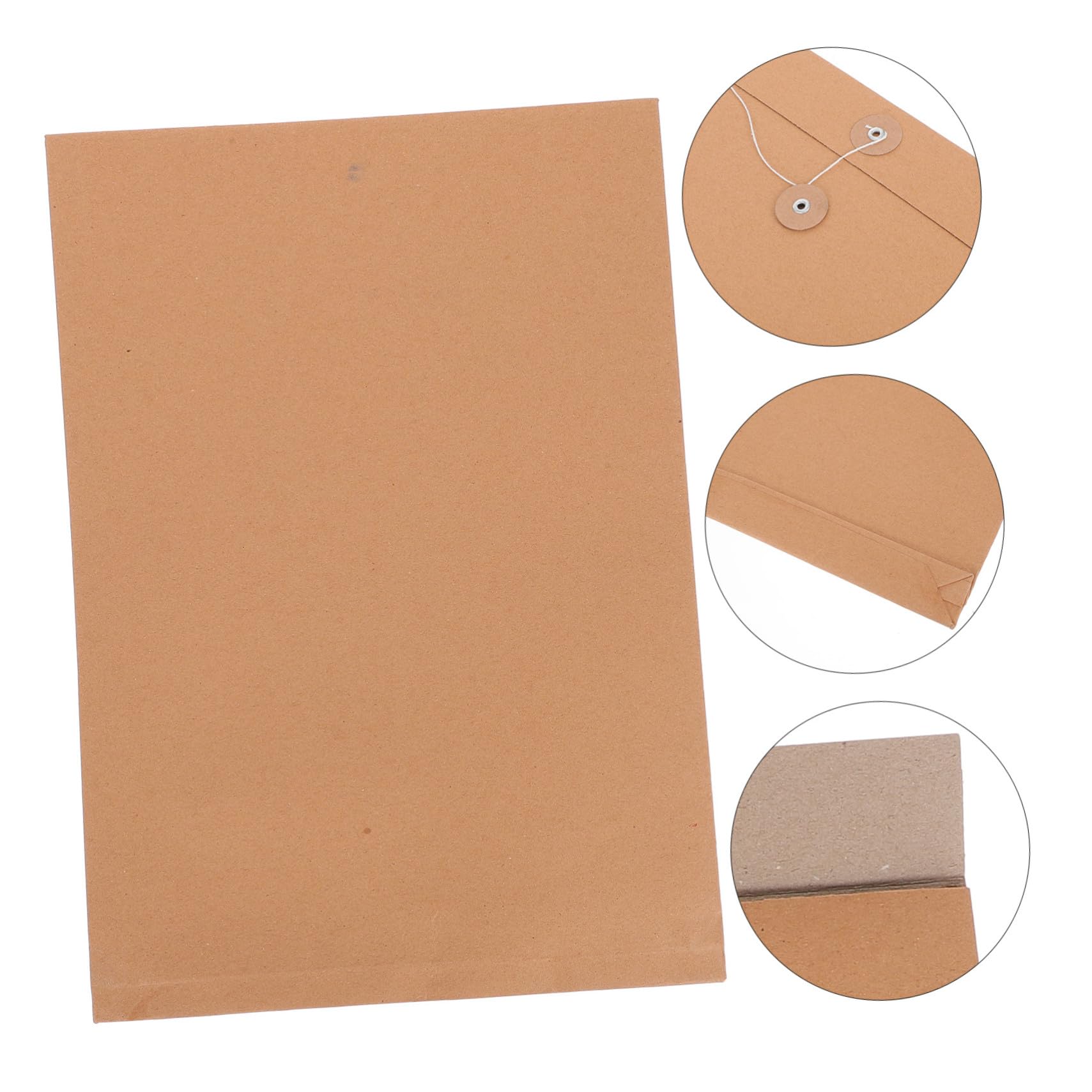 25 piezas Carpeta de Papel Kraft con Cierre Botón Portadocumentos Carta para Oficina y Negocios Bolsa Organizadora Ligera para Almacenamiento de Archivos