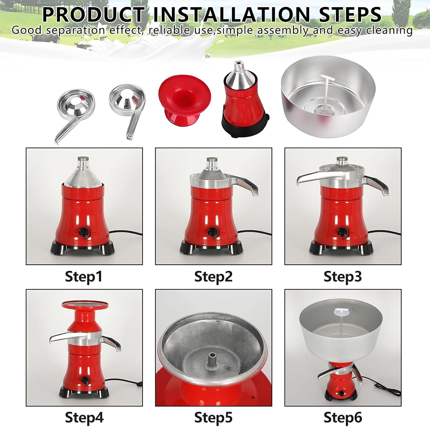 Centrifuge Cheese Makers Separator 12 L Capacity - 80 L/H Yield,for Turn Raw Whole Milk Into Skim Milk