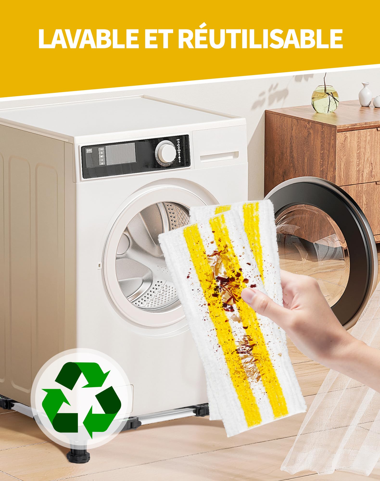 7 Pièces Chiffons de Rechange en Microfibre pour Kärcher SC2 SC3 SC4 SC5 Accessoires pour Nettoyeur Vapeur Karcher Easyfix SC Série Inclus 5 Serpillères et 2 Bonnettes