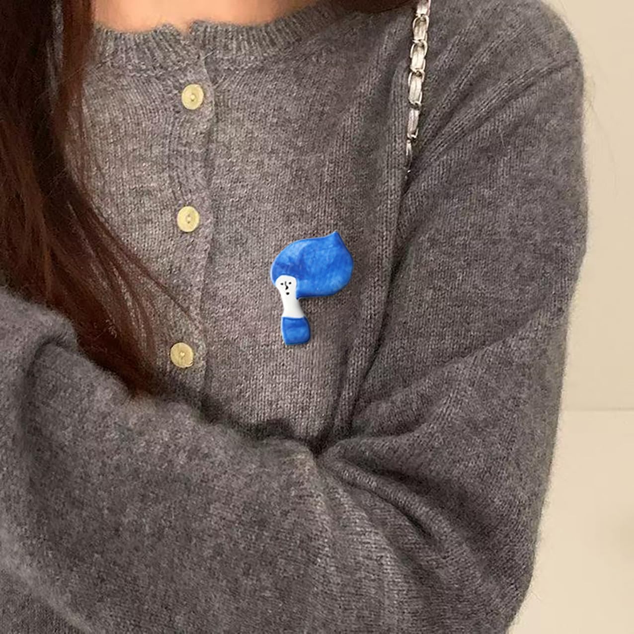 Handmade Ceramic Brooch Pin for Women, Vintage Painting Art Lapel Pin, Elegant Gift for Mother, Girlfriend, Friend, Mother's Day, Birthday, Christmas