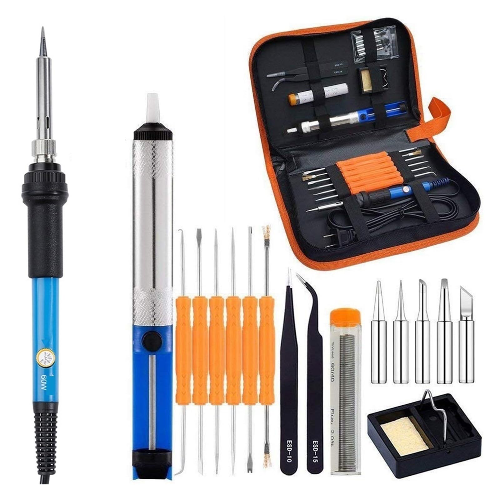 Kit For Saldatore Elettrico Da 60 W, Temperatura Regolabile, Riscaldatore In Ceramica, Set Di Pompe For Dissaldatura For Saldatore, Strumento Di Riparazione Il Miglior Regalo