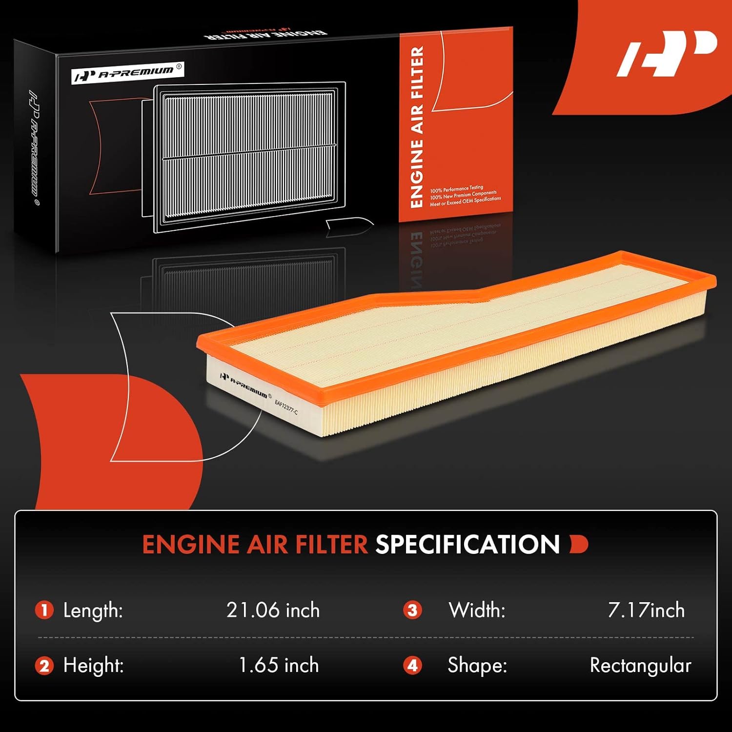 A-Premium 2Pcs Engine Air Filter Compatible with Porsche 911 1999-2008, Replace# 99711013200