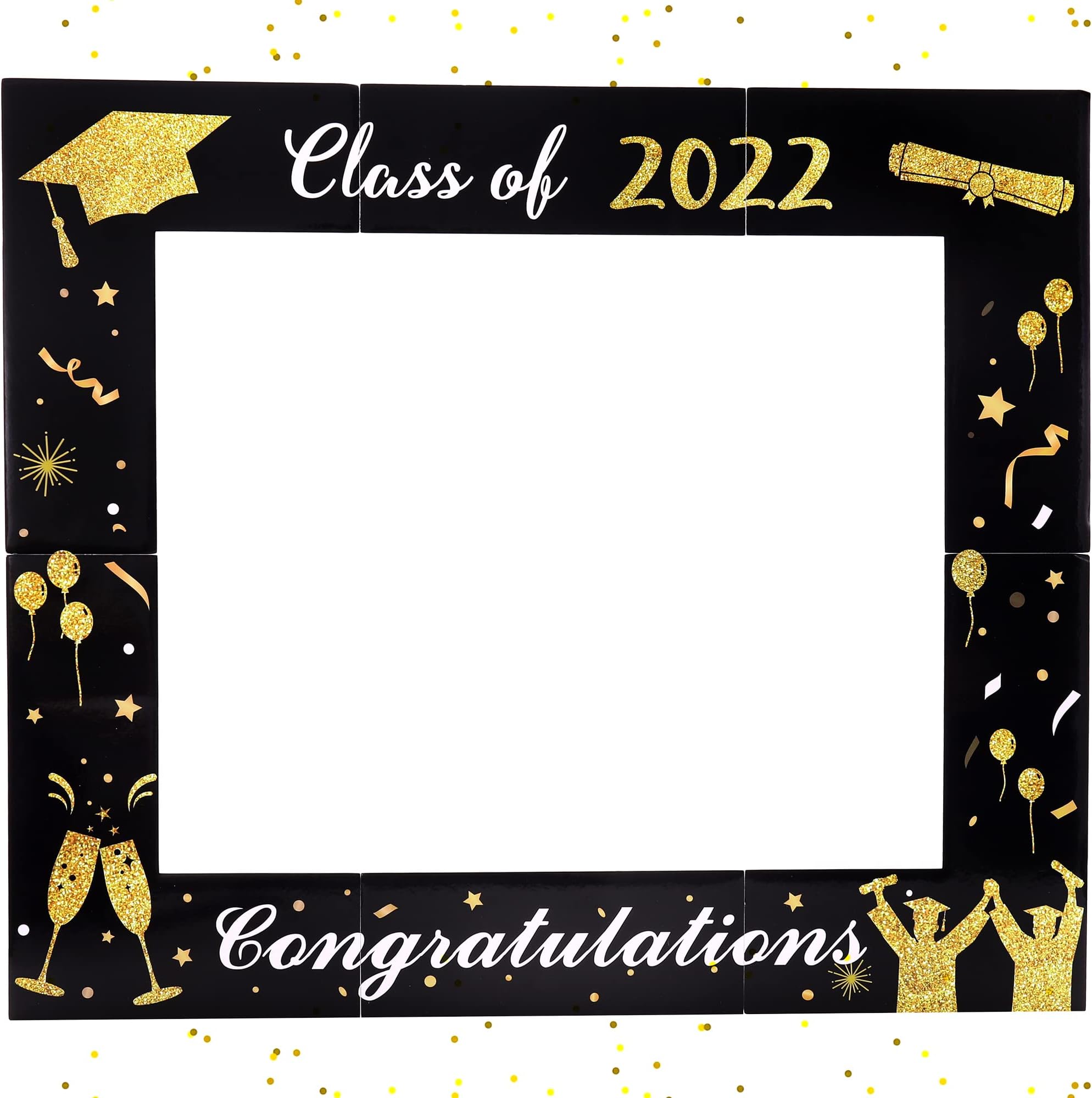 Graduation Photo Booth Frame 2022 - Big, 29x25 Inch | Graduation Photo Booth Props 2022 for Graduation Party Decorations 2022 Black and Gold | 2022 Graduation Selfie Props | Graduation Picture Props