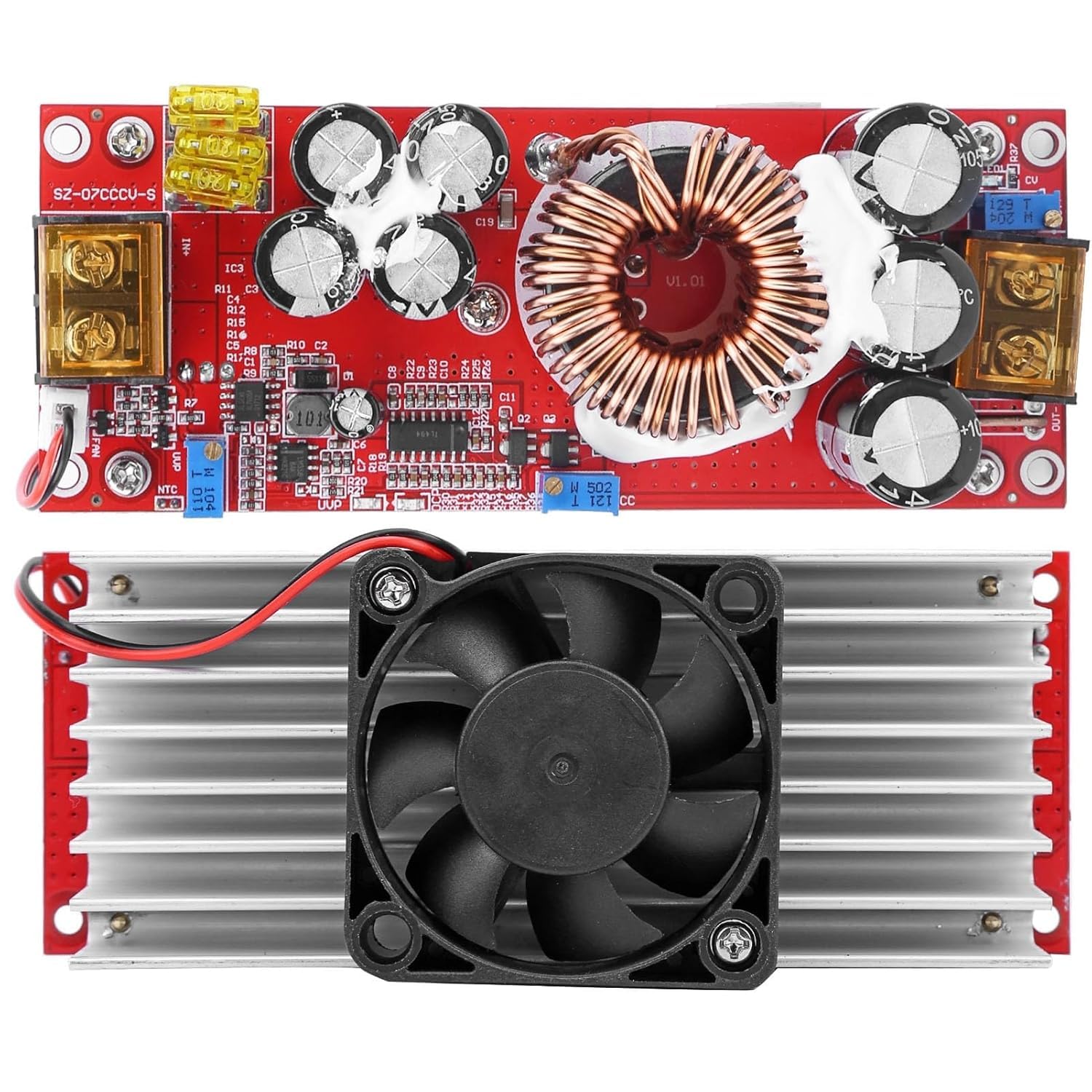 1500W Boost Converter 10-60V to 12-97V DC-DC Step Up Converter 30A Voltage Regulator with CC CV Constant Current Power Supply for LED Lights