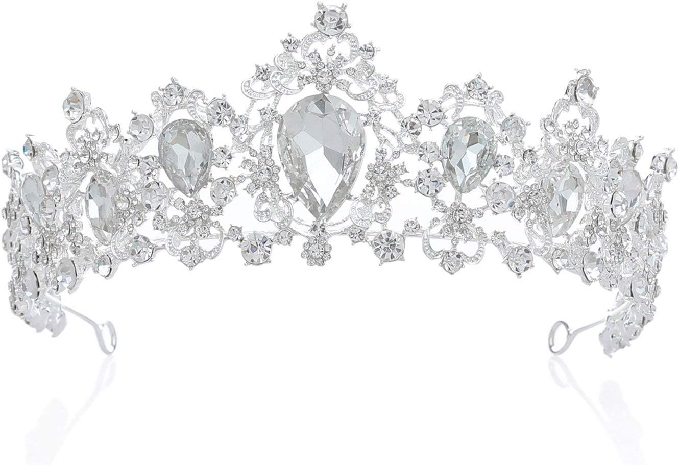 Crystal Crown for Women, Queen Tiaras with Rhinestone, Bridal Tiara, Princess Headpieces Prom Birthday Wedding Hair Accessories, Princess Decorative for Women Ladies