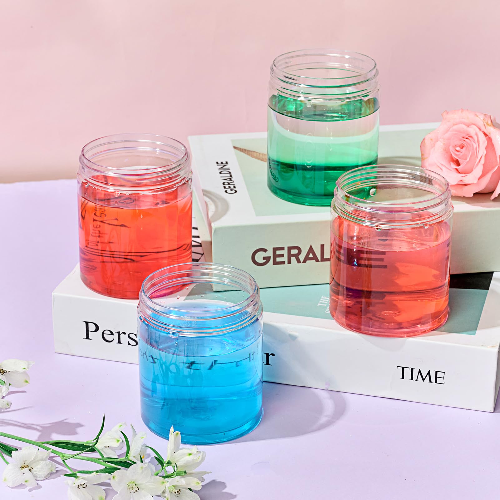 Eternal Moment 36 Pack Round PET Plastic Cosmetic Jars with Screw-On Lids
