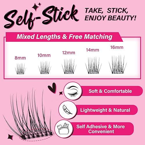Miniatura 5 de PRO - 346 racimos de pestañas, pestañas individuales en racimo, extensiones de pestañas en 3 estilos, mezcla de racimos de pestañas de volumen,
