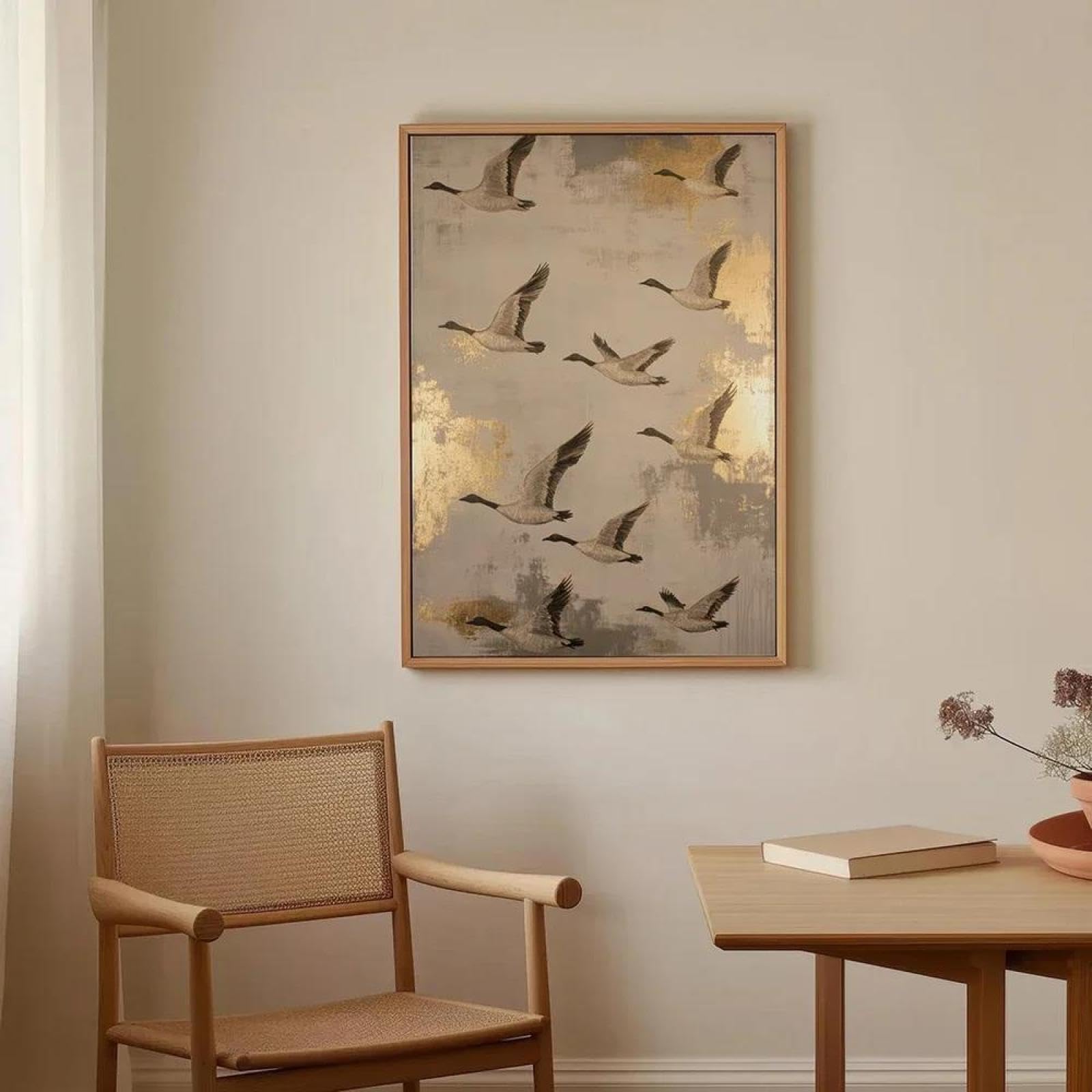 Baibexing Abstract Flying Birds Canvas Painting Posters Prints Wall Art Picture Home Decor A3 21X30Cm Unframed