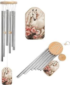 Horse Image Wind Chimes for Outside Memorial Tuned Outdoor Windchimes Large Garden Decor Wind Chime with Melodious Sound for Mom Dad Grandma Home Garden Patio Decor
