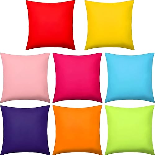 Funda de almohada de color liso caramelo, almohadas coloridas para sofá, cama, oficina, sofá, arcoíris, colores brillantes, 24 x 24 pulgadas, café