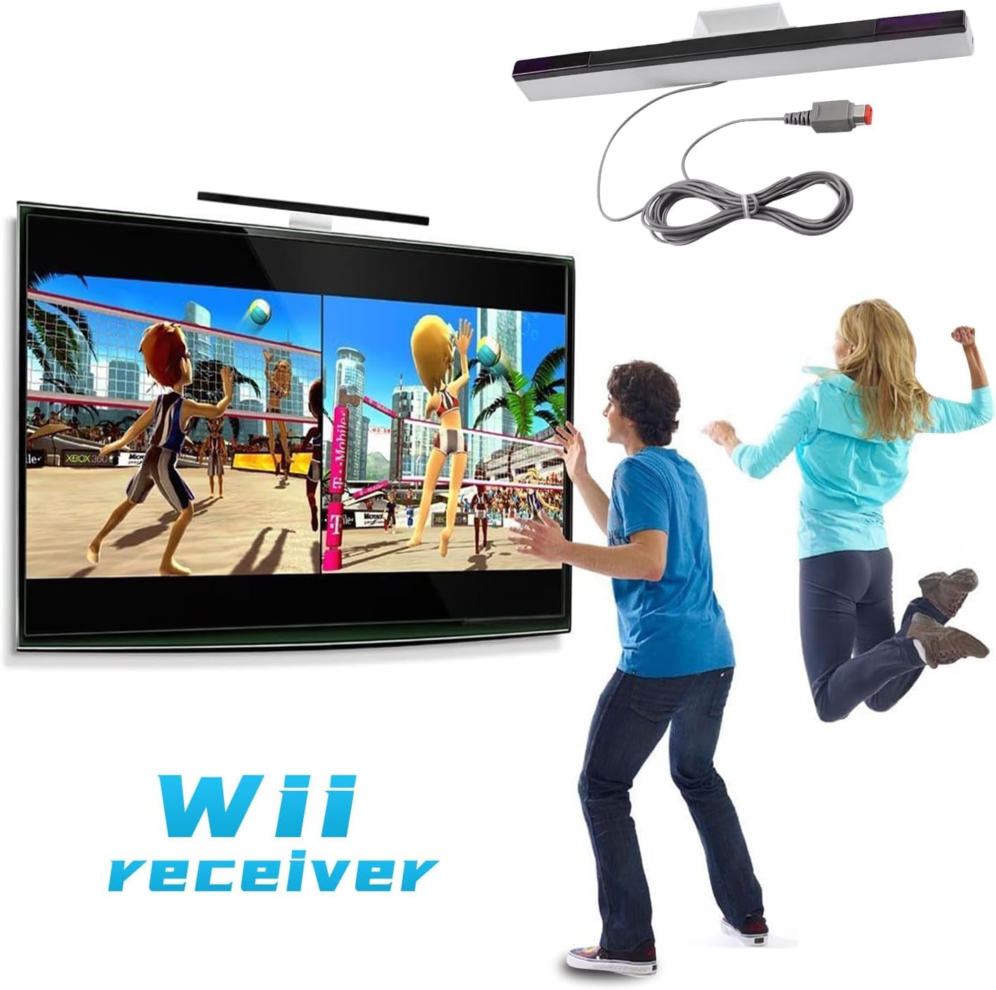 2 in-1 Wii AV Composite Audio Video Cable Wired Infrared Ray Sensor Bar Compatible with Nintendo Wii and Wii U - Image 5