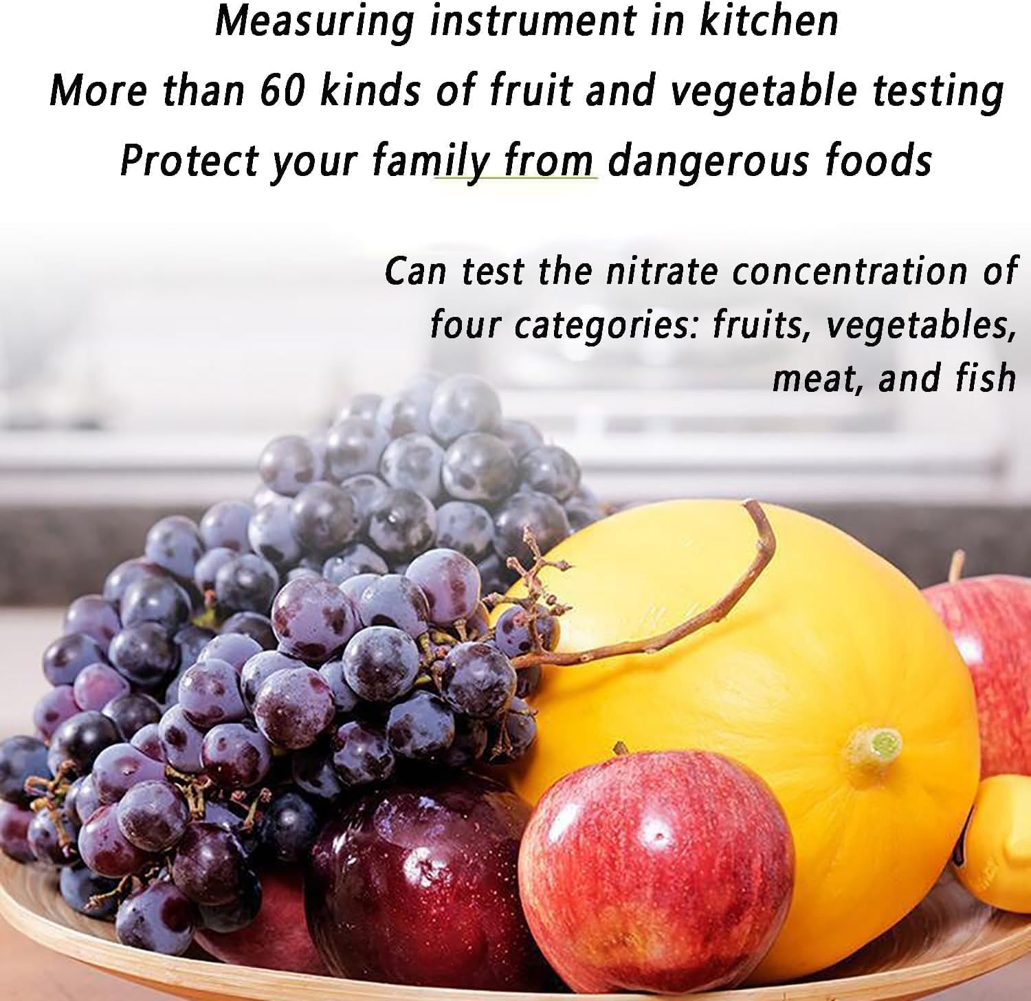 Analizador De Nitratos 5 En 1, Medidor De Calidad Del Agua Tds, Detector De Residuos De Pesticidas, Kit Digital De Análisis De Alimentos Y Agua Para Carne, Frutas, Verduras, Pescado, Agua Del