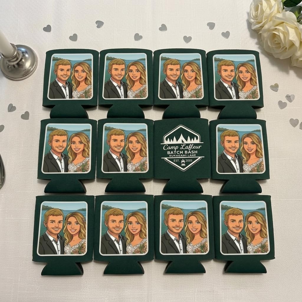 Personalized Can Coolers Set of 30 with Your Text Logo or Image Wedding Favors Bachelor Party Favors Birthday Party Favors