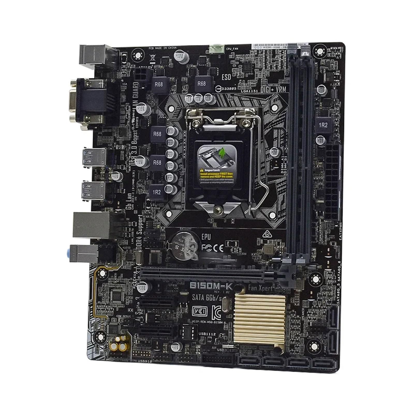 Placa Bases Placa Base Fit For ASUS B150M-K LGA 1151 DDR4 32G SATA3 USB3.0 VGA DVI Micro-ATX Compatible con CPU Core i3-6100 de 7ª/6ª generación