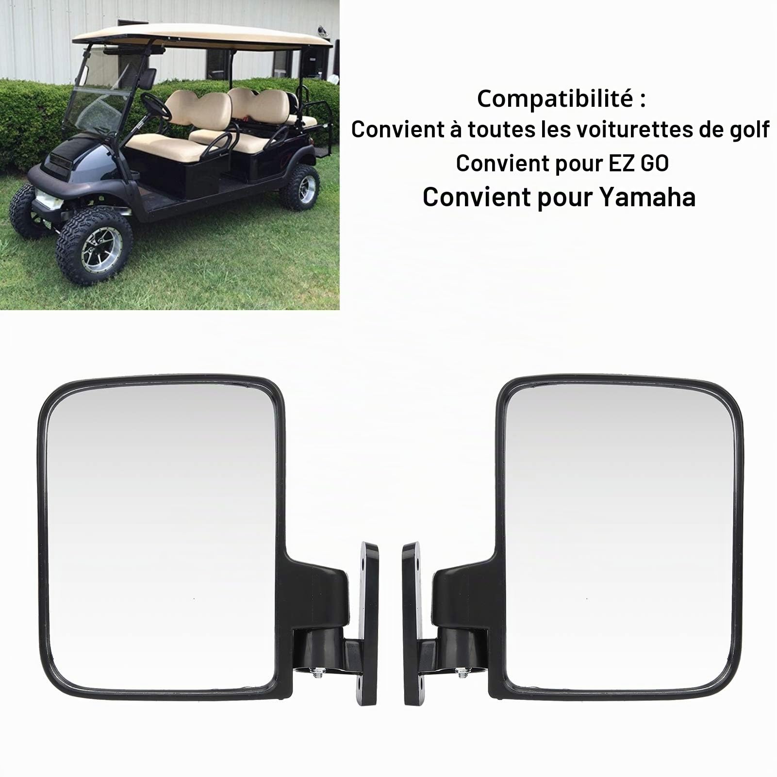 Fydun Miroir de Voiture rétroviseur latéral de Voiture de Club rétroviseurs convexes Installation Facile pour Petit Miroir de Tracteur