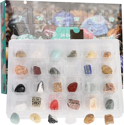Miniatura 8 de Calendario de Adviento 2023, calendario de Adviento de rocas de 24 días, calendario de Adviento de minerales y fósiles de piedras preciosas de