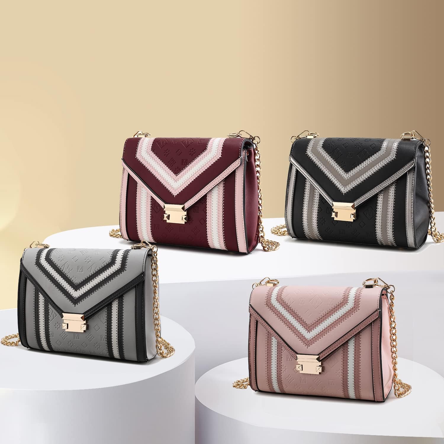 MKF Collection Crossbody Bag for Women, Vegan Leather Designer Crossover Lady Handbag Small Messenger Purse By MiaK