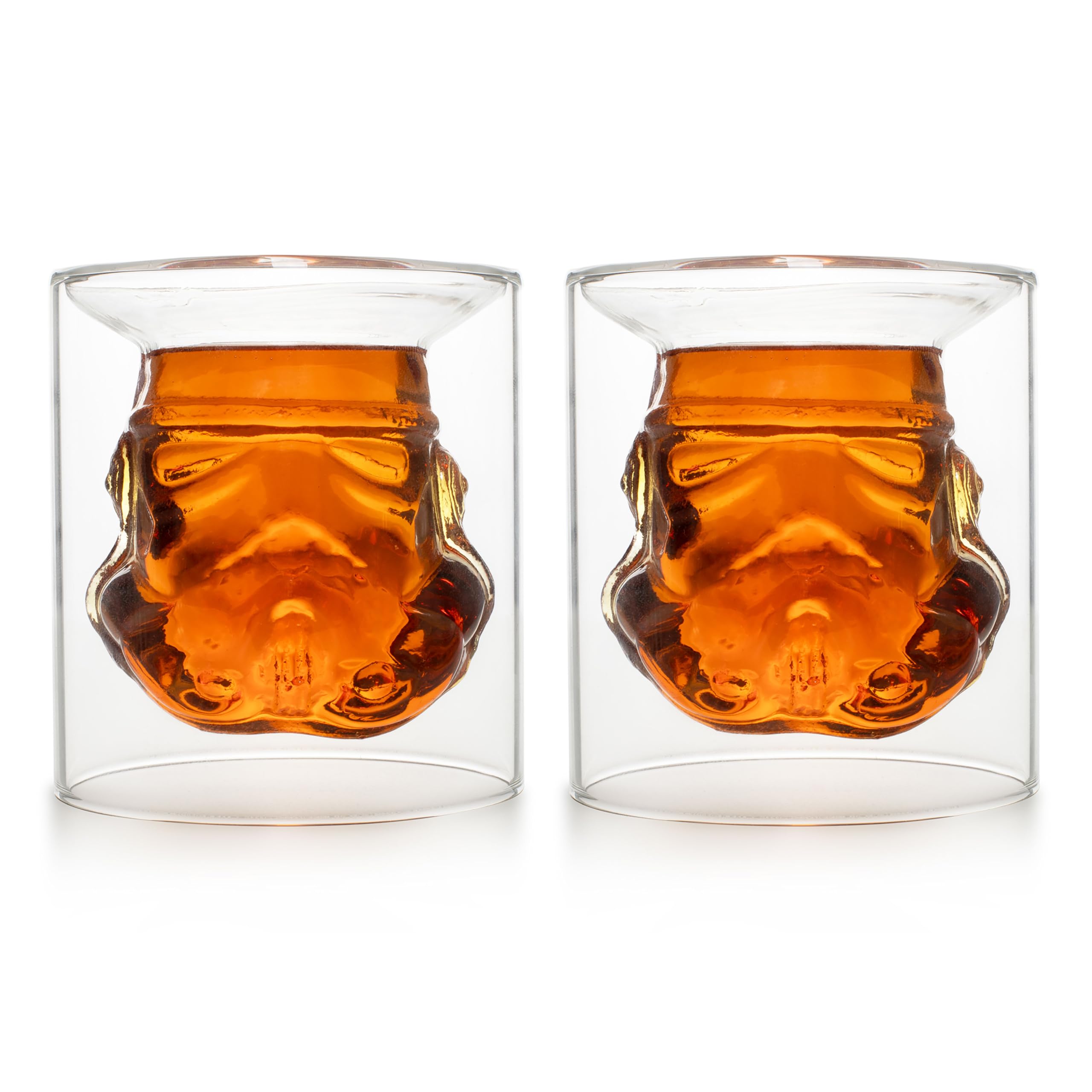 Original Stormtrooper Inverted Whisky Glasses Set of 2, Transparent, for Whiskey, Bourbon & Scotch, 150ml, Perfect Whisky Glass, Star Wars Gifts for Men - ThumbsUp!