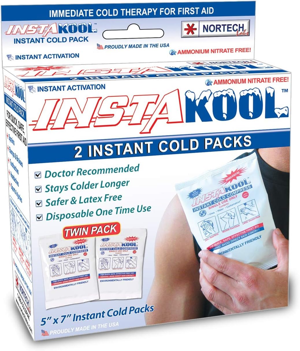 InstaKool Instant Cold Pack, 5" x 7" - 2/Box (Twin Pack)