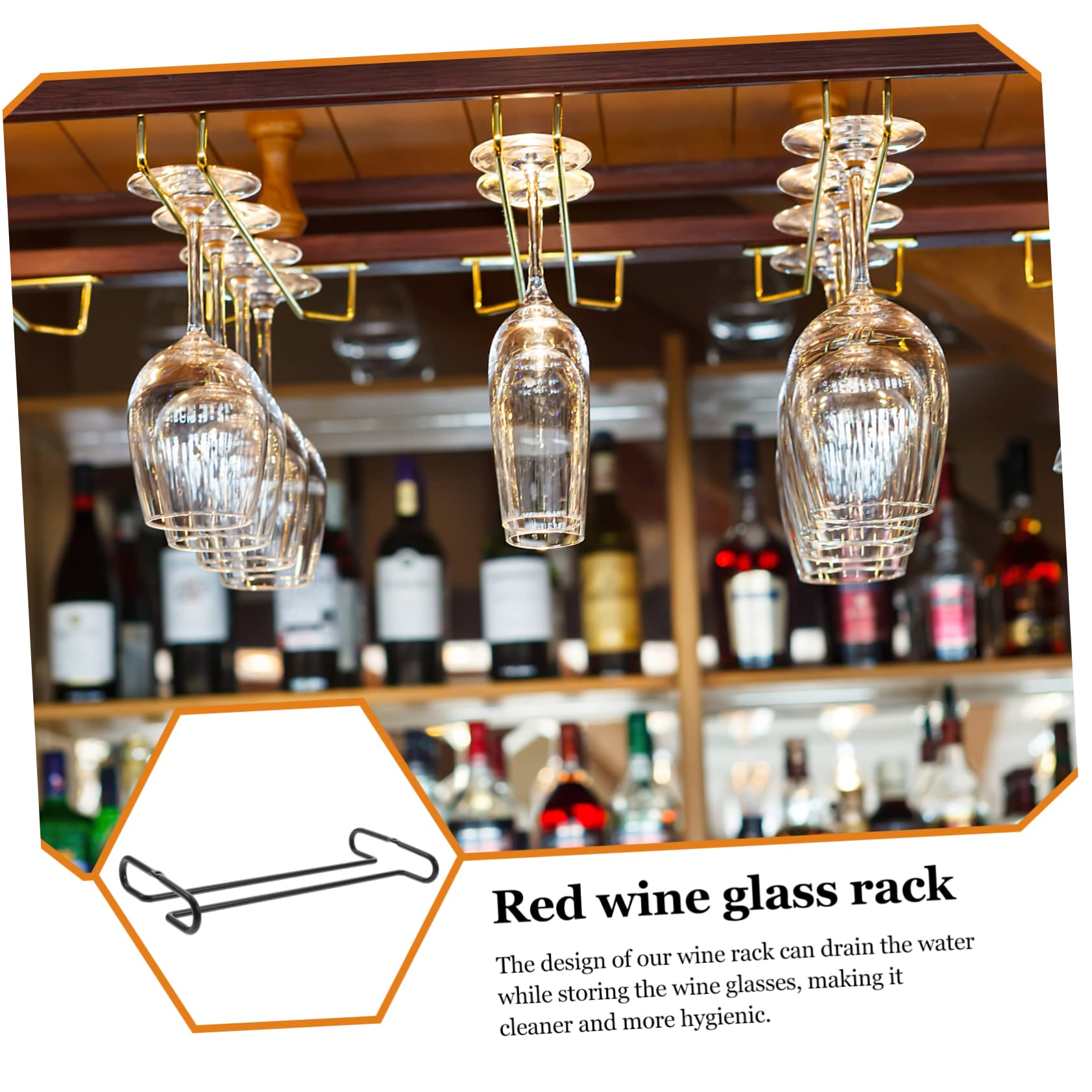 SOLUSTRE Glass Wine Cup Holder Rack Iron Goblet Organizer for Kitchen Bar and Home Space Saving Wall Mounted Design with Water Drainage Elegant Finish