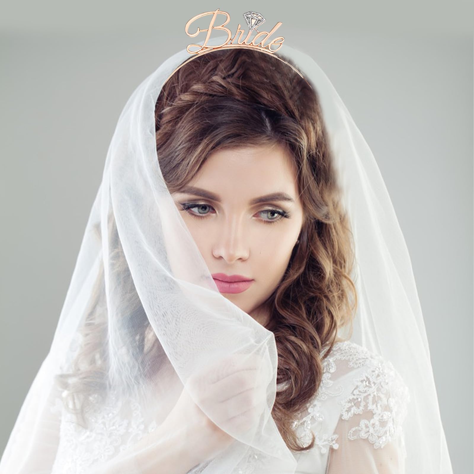 Fascia Sposa Con Velo E Sash Set | Delicata E Morbida, Bianco | Accessorio Completo Per Addio Al Nubilato, Fidanzamento, Matrimonio - 2