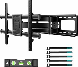 BONTEC Full Motion TV Wall Mount for 37-90 Inch TVs, Heavy Duty Swivel Tilt | Hold up to 132lbs, Articulating Dual Arm Wall Mount TV Bracket, Max VESA 600x400mm, Fits 24" Wood Studs