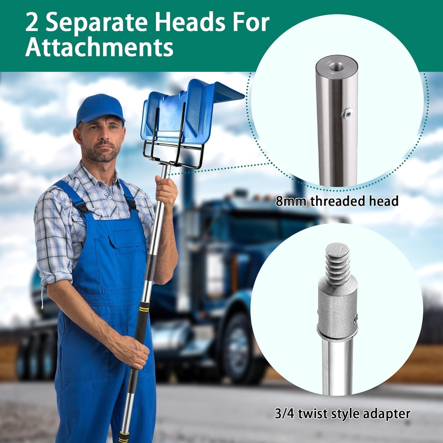Edge Protector Extension Handle, 4.2-10.5ft Extension Handle for Board Corner Protector V Shaped Edge Guards Adjustable for Flatbed Cargo Trucks Compatible with Various Edge Protector Flatbed