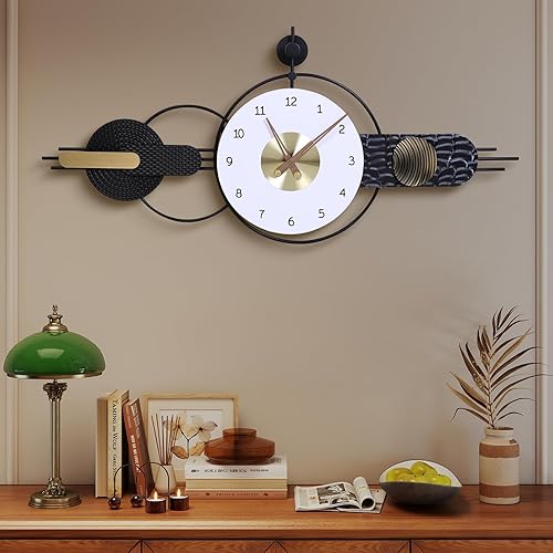 Miniatura 8 de Reloj de pared grande moderno, decorativo, funciona con pilas, reloj de pared grande de mediados de siglo para sala de estar, reloj de pared de