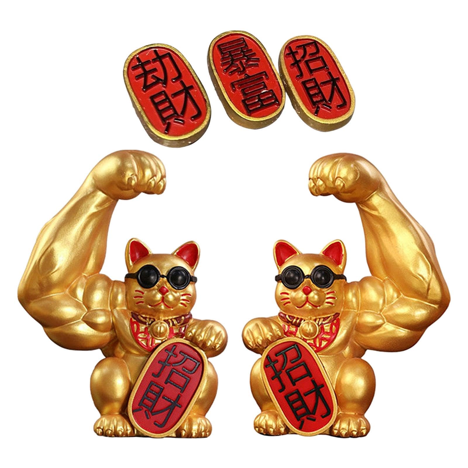 Chat fortune cadeau de pendaison de crémaillère lot de 2