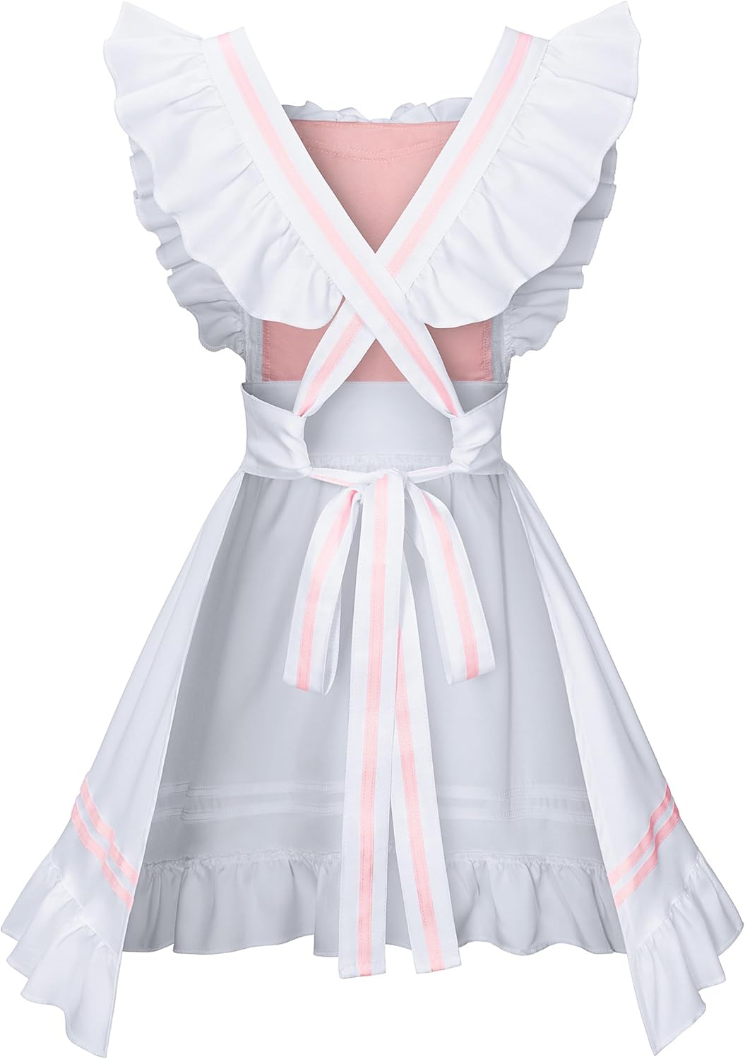 Classic French Maid Costume Apron Fancy Dress Cosplay Outfit Headwear Gloves Socks Set - Image 3