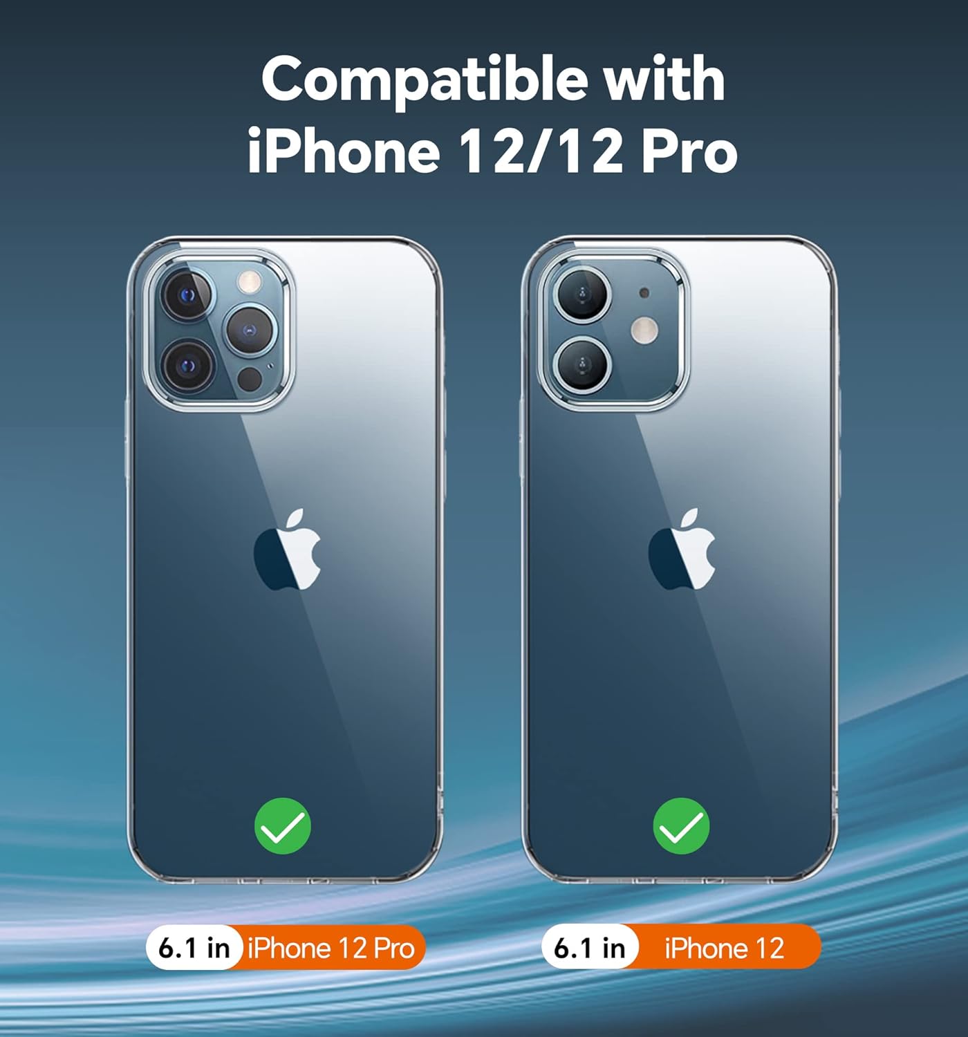 Elando for iPhone 12 Case/iPhone 12 Pro Case, Anti-Yellowing Clear Phone Case, Super Slim Phone Case (0.39" Added) - Crystal Clear : Cell Phones & Accessories