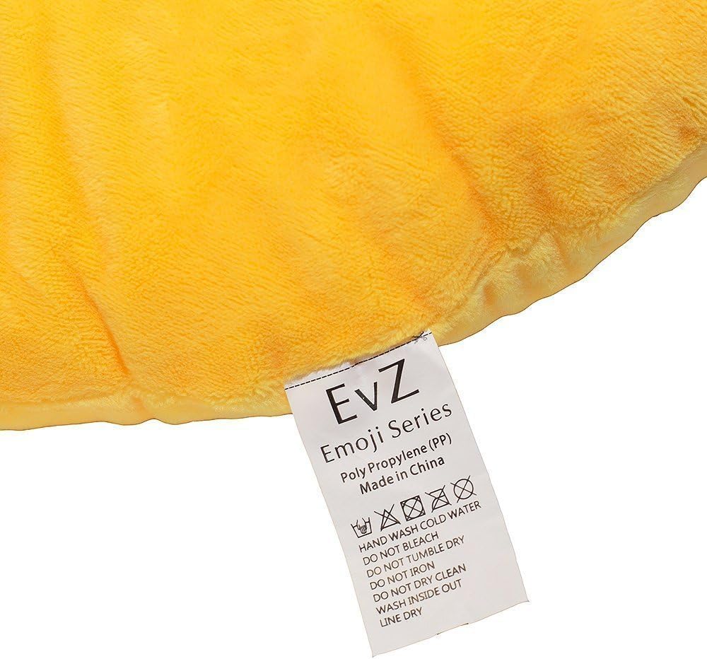 EvZ Official Certified Flushed Emoji Pillow - 32cm Large Soft Plush Rosy Cheeks Smiley Face Emoticon Cushion - Cute Shy Decorative Stuffed Toy for Girls, Bedroom & Thinking of You Gift (Yellow) image 2