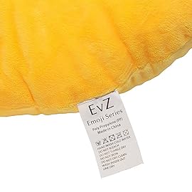 EvZ Emoji Face Emoticon Cushion Stuffed Plush Soft Pillow, Official Certified, 32cm, Pensive Yellow
