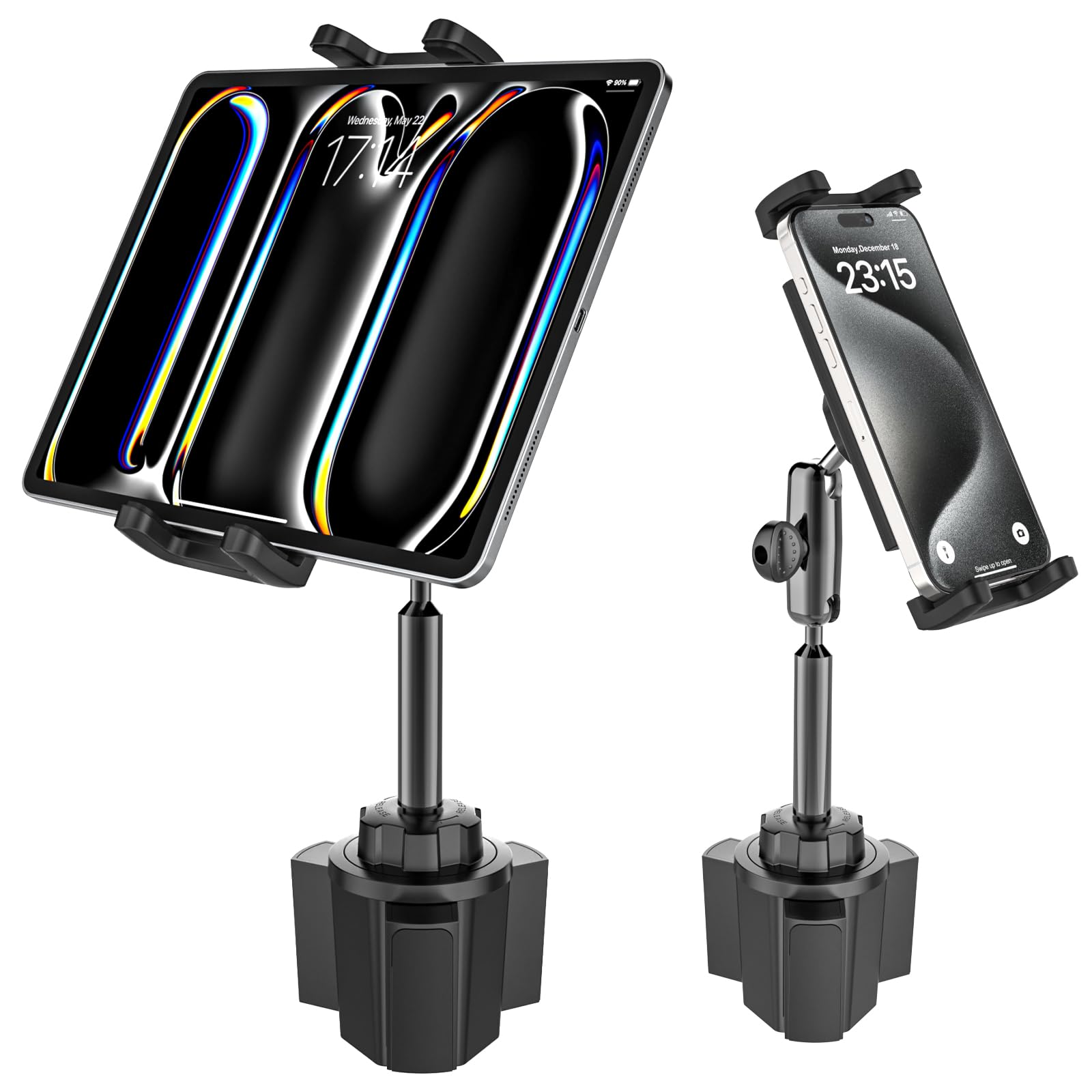 Tablet Halterung Auto GeträNkehalter, [Superstarker Metallarm] LKW Becherhalter Tablet Halterung, KFZ Becherhalter Halterung fur iPad Pro 12.9, 11, Air, Mini, Galaxy Tabs, 4-12.9 Tables