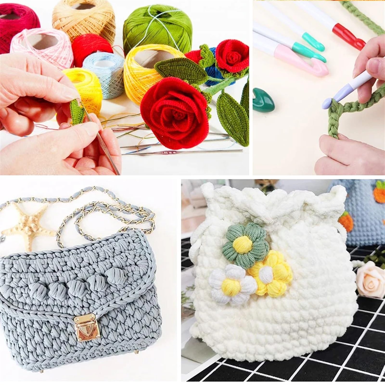 Ganchillo Set Juego de 7 Agujas de Crochet enormes de 20 mm a 7 mm for Tejer a Crochet, Juego de Agujas de Tejer, Herramientas de Tejido de Hilo for Manualidades DIY