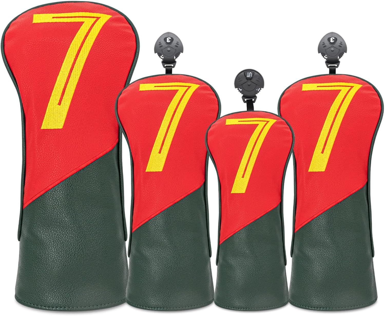 Vxuxlje Classic Golf Head Cover Soft Fleece Inside Modern Digit Embroidery Protective Wrap