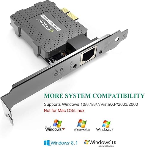 Miniatura 4 de EDUP Gigabit Ethernet PCI Express PCI-E Tarjeta de red Gigabit 101001000Mbps RJ45 Adaptador Convertidor LAN para PC de escritorio